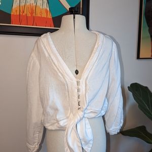 DL1961 Button up long sleeve tie crop top size S